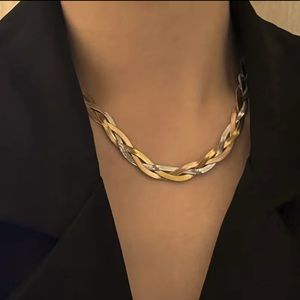 3 Tone Herringbone Necklace